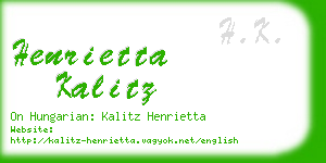 henrietta kalitz business card